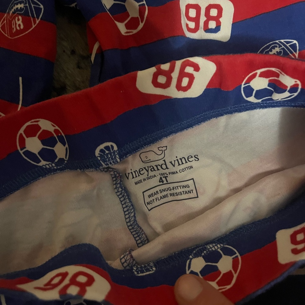 Vineyard Vines Kids Sports Pajama Set - Red and Blue - Picture 3 of 3